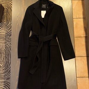 Theory Classic Black Wool Coat